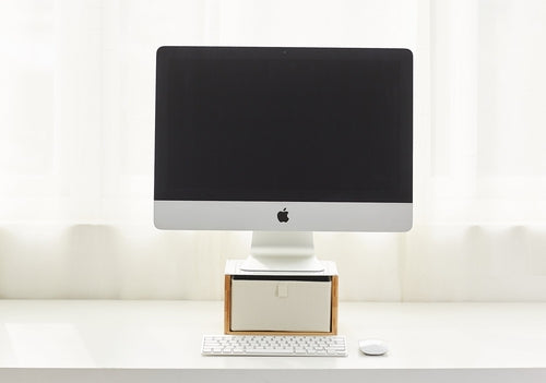 Desk Station-organizer with White Foldable Drawer
